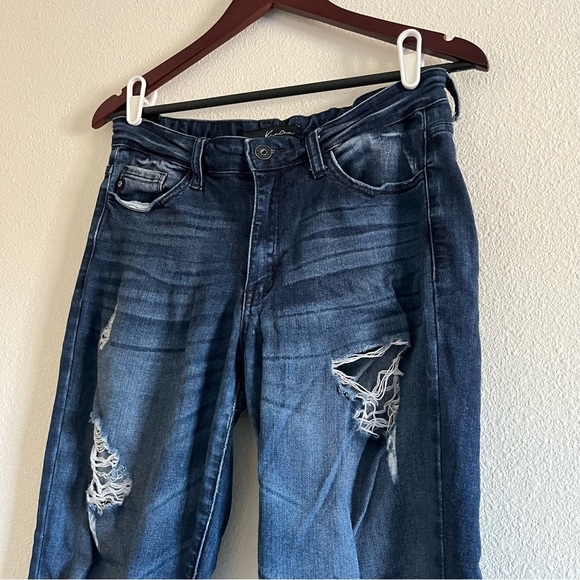 KanCan Dark Wash Women's Skinny Distressed Jeans Size 9 / 28 - Picture 1 of 11